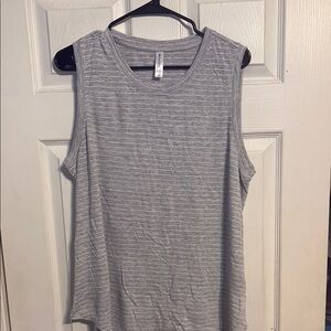 Athleta Gray Striped Tank Top